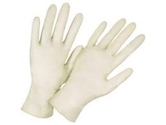 RUKAVICE jednoráz. latex  M 100ks bílé